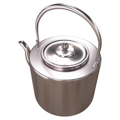 Vintage metal tea kettle with handle