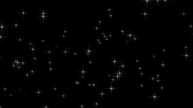 sparkle stars silver background christmas holiday, Colorful blinking stars on black background,
 Beautiful loop flickering falling gold stars particles on black background. falling sparkling stars.