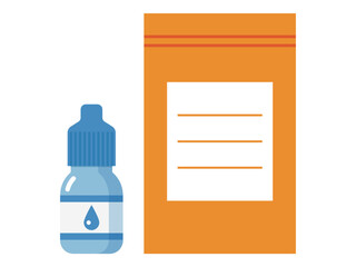 Obraz premium 点眼薬と遮光袋のイラスト