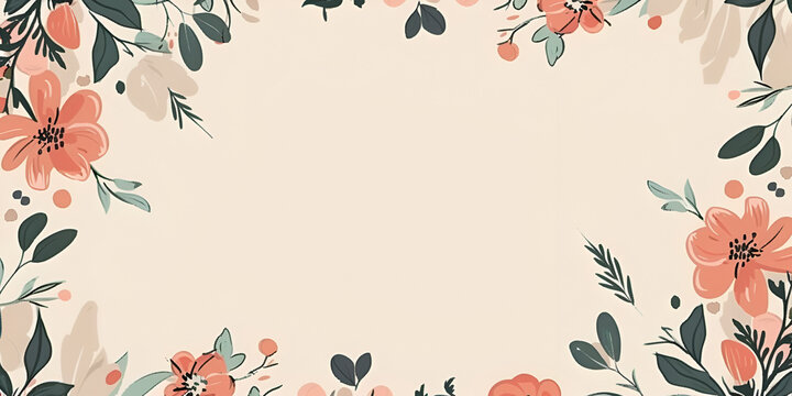 Watercolor Flower on Paper Note Background
