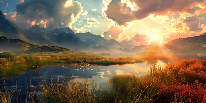 Surreal Dreamy Cloudscape Background
