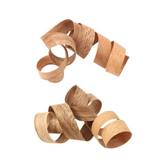 Wood shavings sawdust isolated on transparent background