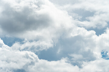Sky beautiful blue close up clouds scape background. Blue and white sky summer clouds.