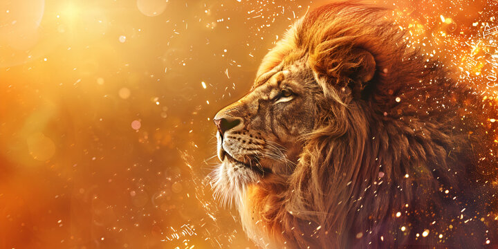 Impressionist Style Lion Oil Painting
