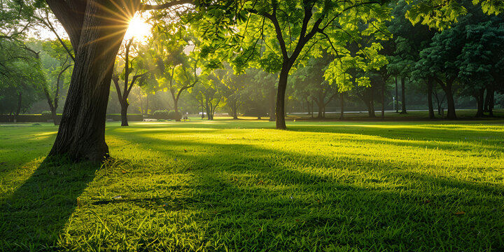 A park with lots of trees and grass
