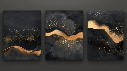 A digital artwork that showcases a triptych of three panels,