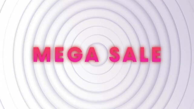 Mega Sale text animation over concentric circles background