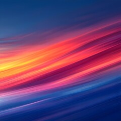 Abstract streaks of warm reds, oranges, and yellows flow seamlessly into deep blues, creating a dynamic, surreal gradient evoking the essence of sunset merging into twilight.