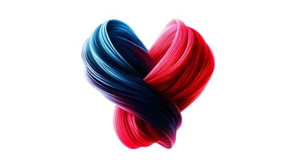 Charity logo with a modern ribbon design intertwined with a heart, clean lines and soft colors, suitable for versatile branding use across all mediums.