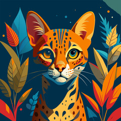 margay, vector illustration flat 2