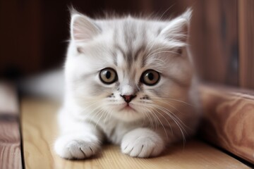 a cute cat in the room on the sofa