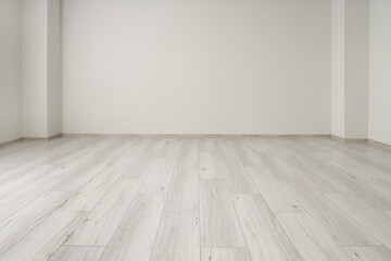 View of empty room with laminate floor and light wall