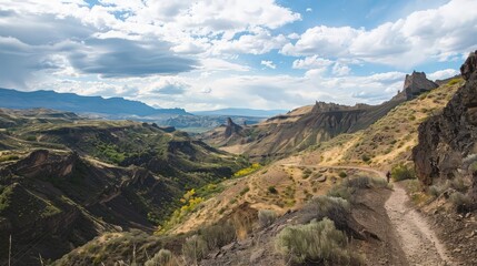 Hiking Trail in the Mountainous Landscape