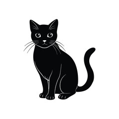 Halloween cat silhouette with white background