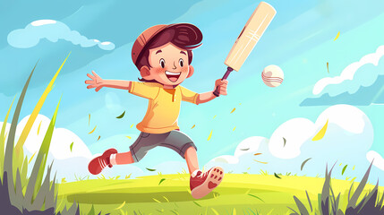 Athlete playing Cricket vector image