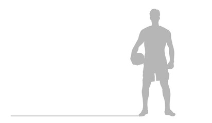 Fototapeta premium Soccer player, soccer player black white. Soccer player silhouette.