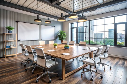 design thinking training space modern conference table whiteboard markers teamwork collaboration creativity innovation