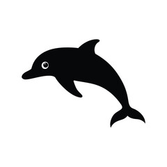dolphin silhouette vector art with white background
