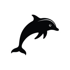 dolphin silhouette vector art with white background