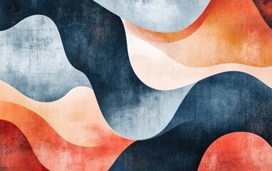Abstract Shapes Featuring Modern Gradients in Orange and Blue Tones
