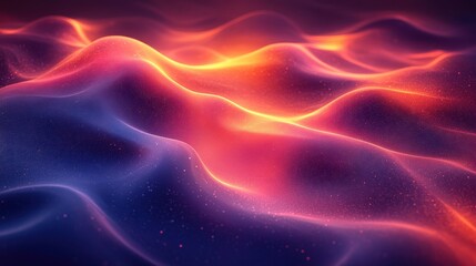 Fototapeta premium Abstract Background with Red and Blue Waves and Glowing Lights.