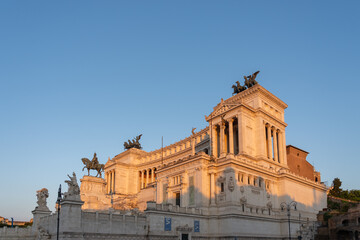 Rome, Italy - August 12, 2024: The Victor Emmanuel II National Monument (Vittoriano) in Rome, Italy. Vittoriano is a national monument to honour Victor Emmanuel II, the first king of a unified Italy.