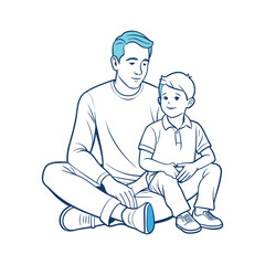 father and son silhouette vector art