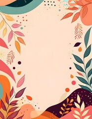 Tropical Abstract Leaves Background, with copy Space