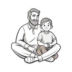 father and son silhouette vector art