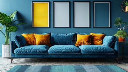 Bold and colorful gallery wall with a mix-and-match design.