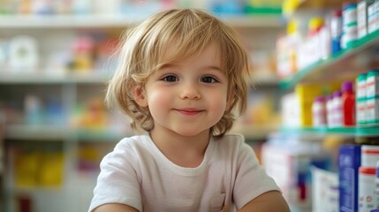 Little Boy in a Pharmacy