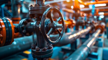 Fototapeta premium Industrial engineering blueprint for factory pipeline technology equipment design