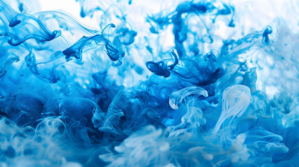 blue ink under water splashes, design, ai generated image