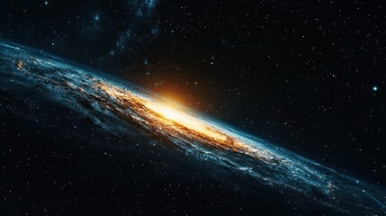 Fototapeta premium A breathtaking view of a galaxy with vibrant colors and light, showcasing the wonder and beauty of outer space.