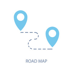 road map concept line icon. Simple element illustration. road map concept outline symbol design.