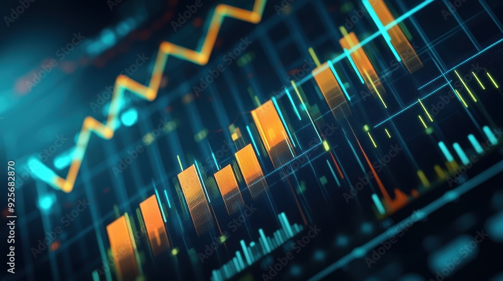 Poster abstract digital data graph.