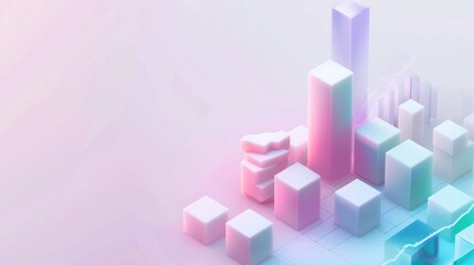 Fototapeta premium Abstract 3D Render of Geometric Shapes with Pastel Colors