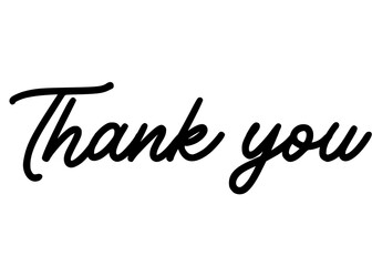 Thank You handwritten inscription, Text Thank you on white background, Vector illustration design for greeting, banner,