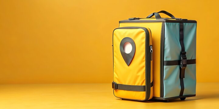 Food delivery backpack with GPS location marker, perfect for courier services and quick deliveries