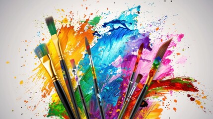 Obraz premium Paintbrush Explosion