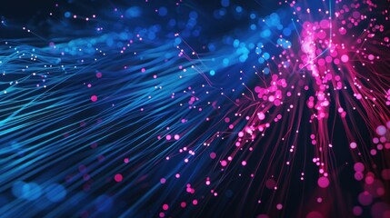 Fototapeta premium Abstract Digital Art with Blue and Pink Light Streaks