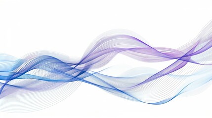 Naklejka premium Abstract Blue and Purple Waves on White Background