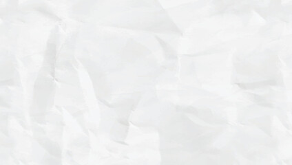 Crumpled paper texture vector background. White wrinkled sheet.