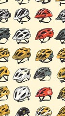 A Colorful Collection of Bicycle Helmets