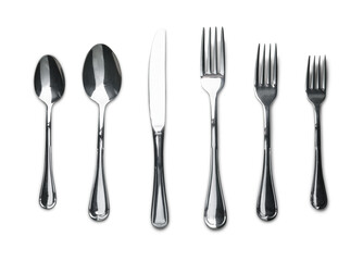 set of fork knife and spoons isolated