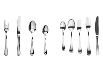 fork knife and spoons isolated