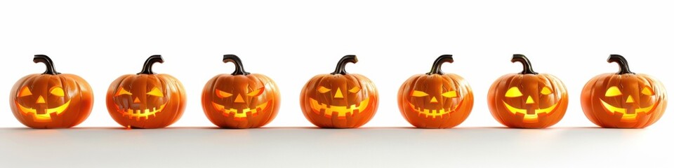 Fototapeta premium Illuminated Jack-o'-Lanterns