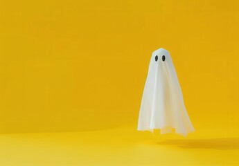 Minimalist Ghost on Yellow