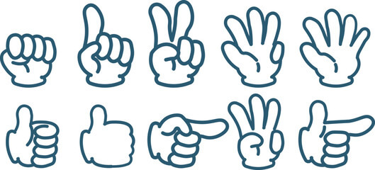 指さし・手のサインマークセットイラスト