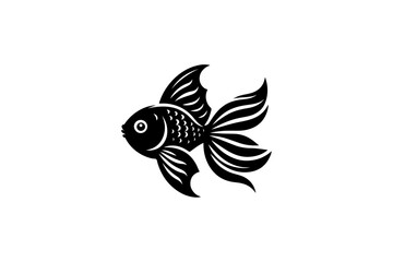 Goldfish silhouettes in vector style.
